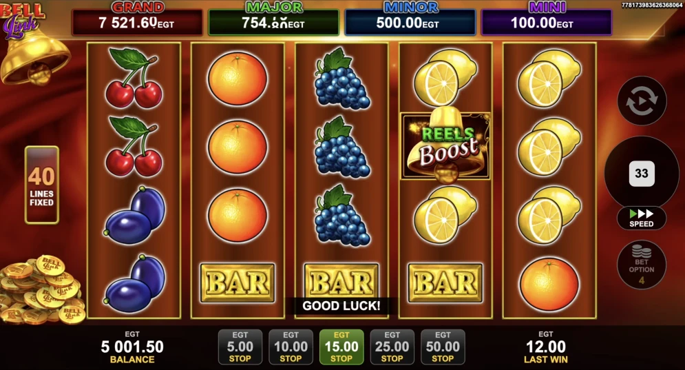 40 Shining Crown Bell Link Slot