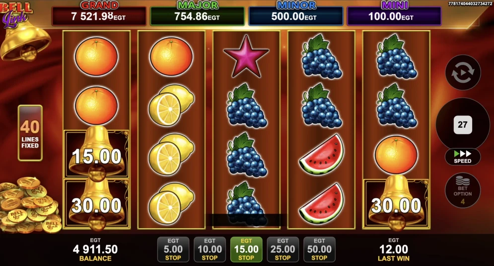 40 Shining Crown Bell Link Slot