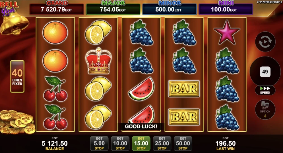 40 Shining Crown Bell Link Slot