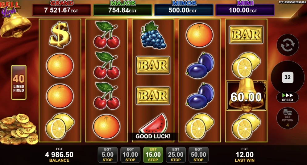 40 Shining Crown Bell Link Slot